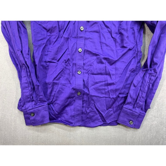 Vintage Banana Republic Women Non-Iron Fitted Dress Shirt Blue Size 4 Stretch - Picture 6 of 11